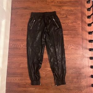 Blank NYC faux leather drawstring jogger